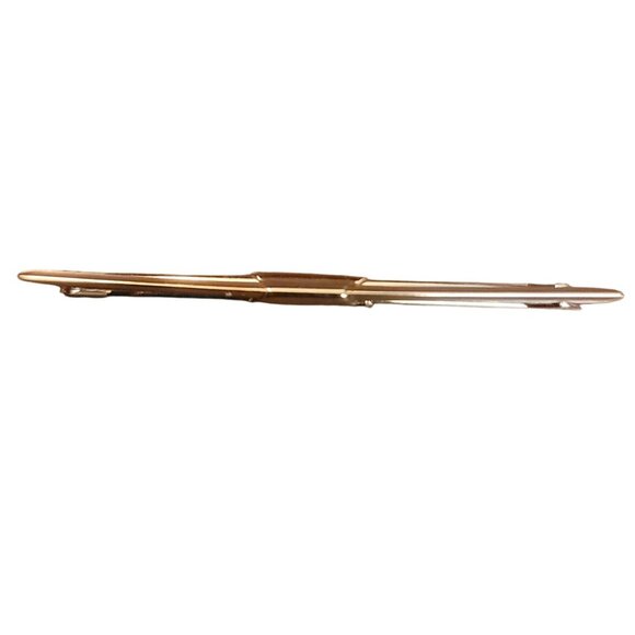 Vintage Collar Bar Gold Tone Tie Clip Elegant Mens Accessory Retro Style - Picture 4 of 8